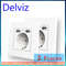 Dual USB Charging Outlet 16A Wall Socket Power Jack With 2A USB Port White PC Panel Electrical Wall 0