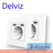 Dual USB Charging Outlet 16A Wall Socket Power Jack With 2A USB Port White PC Panel Electrical Wall 2