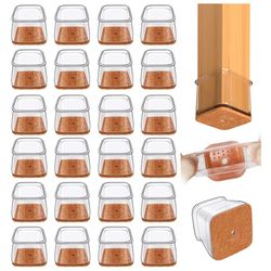square chair leg floor protectors silicone furniture pads for hardwood floors, furniture sliders for chair legs, durable