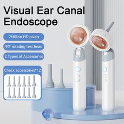 visual ear camera 1.38 ips screen wireless endoscope 1080p hd camera for ear wax cleaning, picture video ear inspection