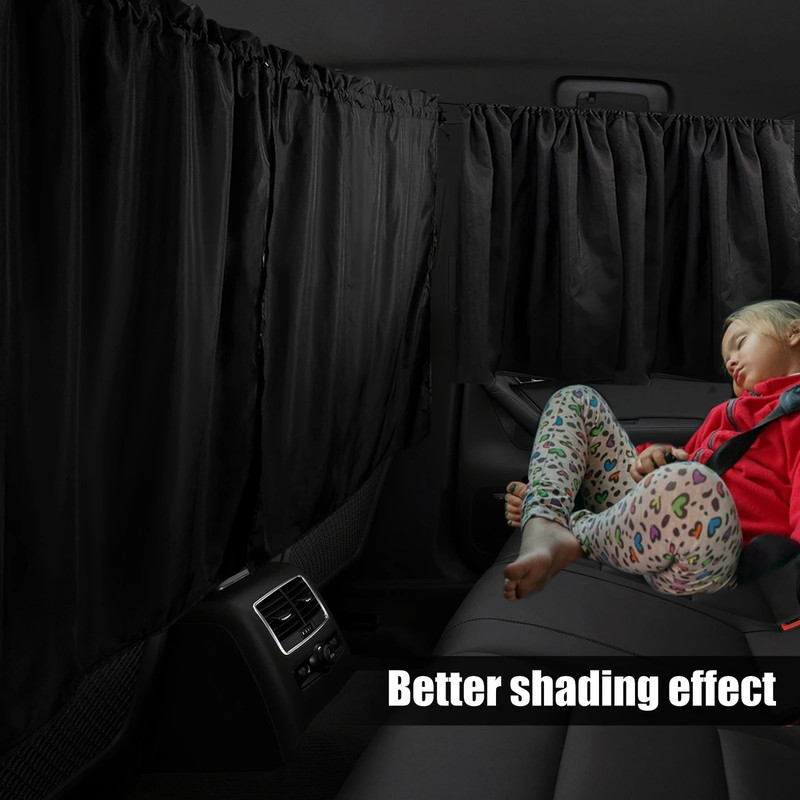 Universal Car Privacy Curtains Rear Seat Divider  Side Window Sun Shades For SUVs  Sedans 3