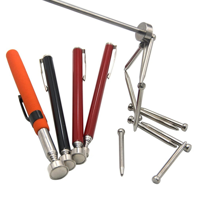 Magnetic Pickup Tool Set, Retractable Extractor Rods (5lb/8lb/10lb),Pen Clip Design for Automotive & DIY Repairs