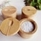 Salt Seasoning Jars Pepper Jar Bamboo Condiment Box Set Multi Bowls Wood Sugar Container With Lid S 0