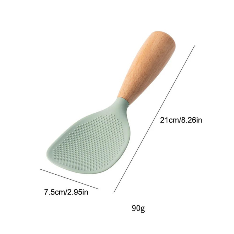 Durable Silicone Spoon For Cooking Nonstick Antiscalding Rice Spoon HighTemperature Resistant Kitch 2