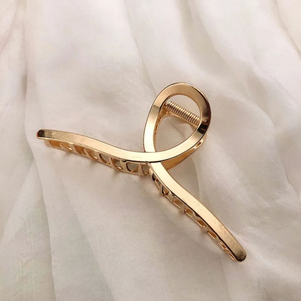 Gold Color Hollow Geometric Hair Clips For Women Metal Hair Claw Cross Hairclip Headband Hairpin Cr 5