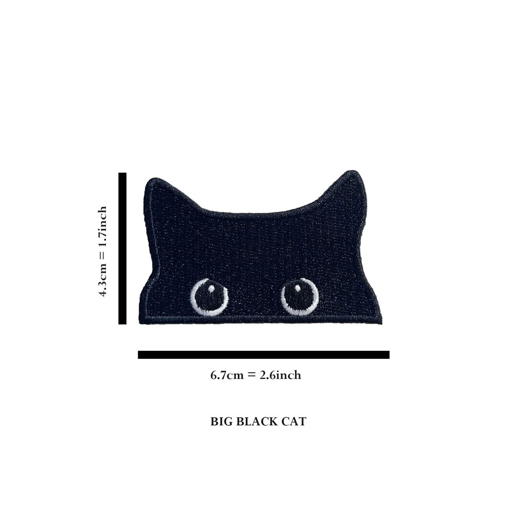 Embroidered Black Cat Iron On Patch For Clothing Cute Jacket  Jeans Decoration 2