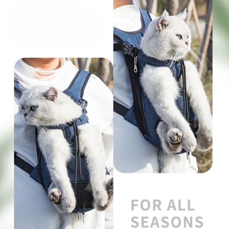 Double Shoulder Breathable Portable Travel Pet Dog Carrier Backpack Mesh Carrier Front Bag For Smal 1