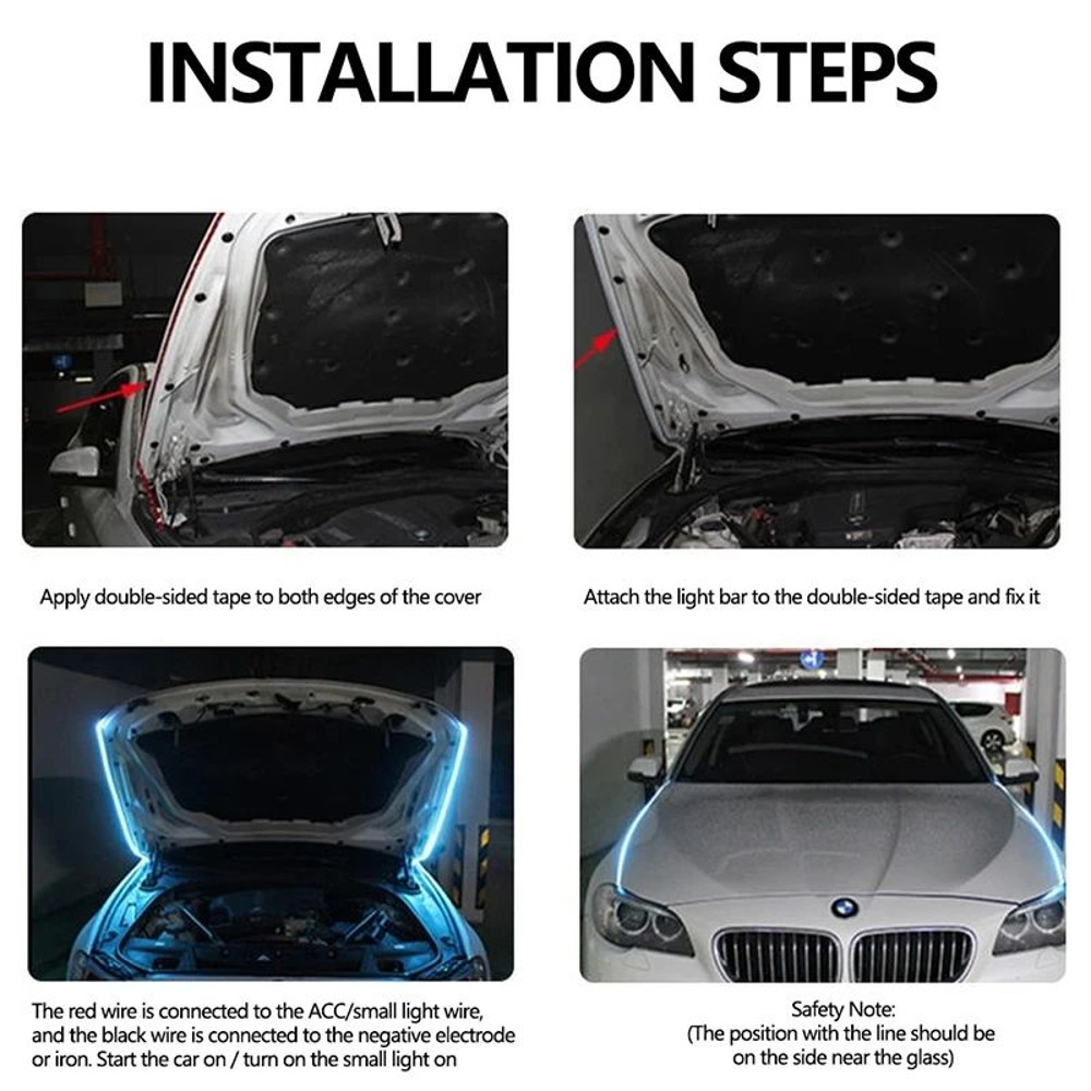 LED Daytime Running Light Scan Starting Hood Decorative DRL Auto Engine Ambient Lamp Bold Daytime V 1