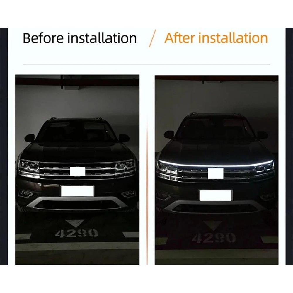 LED Daytime Running Light Scan Starting Hood Decorative DRL Auto Engine Ambient Lamp Bold Daytime V 2
