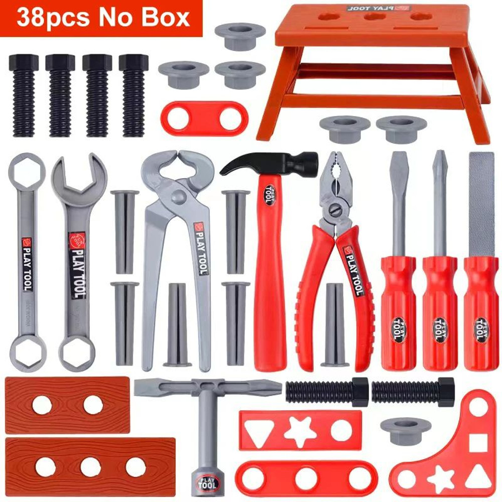 Kids Power Construction Toy Children Tool Set With Electric Toy Drill Build  Pretend Play Toolkit F 6