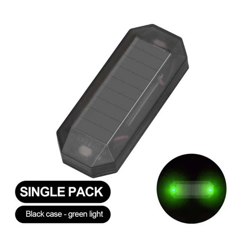 Car Mini LED Solar Power Warning Light Night Security Simulated Alarm Wireless Anti Theft Caution L 8
