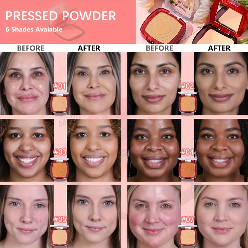 Fresh Wear Matte Full Coverage Pressed Powder Foundation With Puff Weightless Matte Finishing Makeu 2