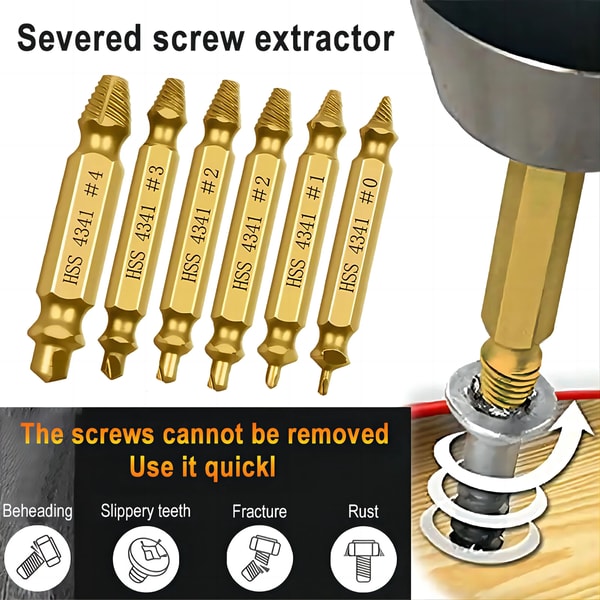 Fallen Screw Tools Damaged Screw Extractor Set – Double Head Removers | Inspire Uplift