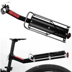 rear bike cargo rack with quick release, durable aluminium alloy bicycle luggage carrier & cycling bag stand holder