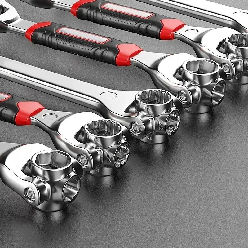 Universal Multi Functional Socket Wrench Set With Non Slip Handle  Rotating Bone Design 4