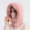 Women Winter Fur Cap Mask Set Hooded Knitted Cashmere Balaclava Ski Hat With Thick Fluffy Beanies 9