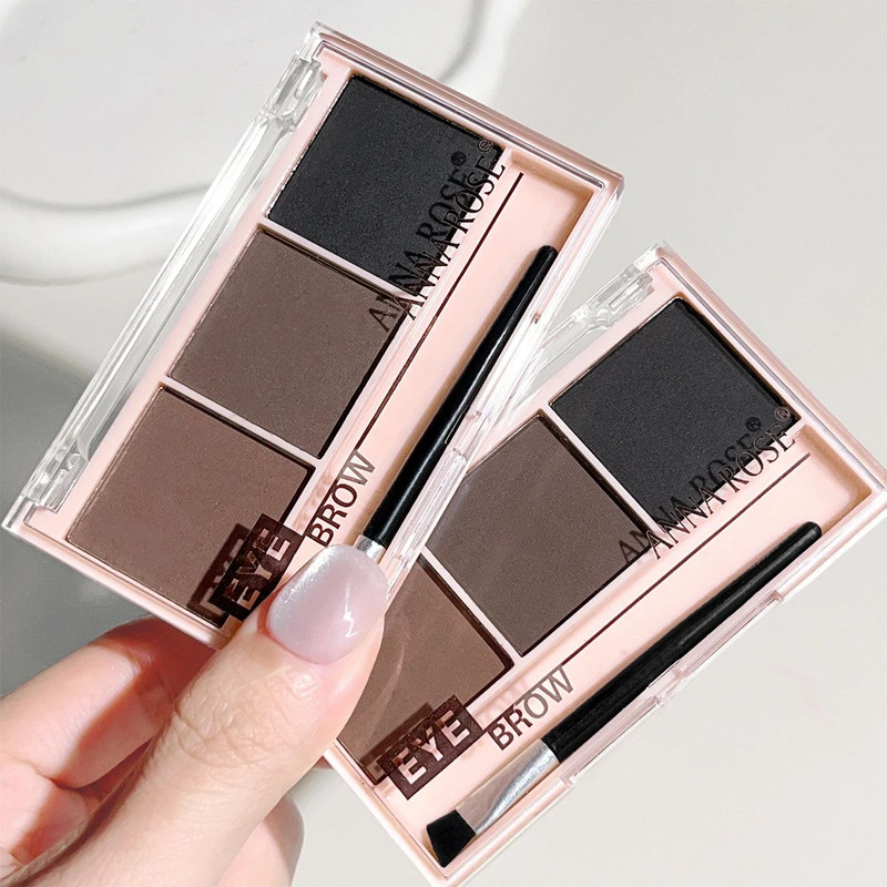 3Color Brow Powder Set With Brush  LongLasting Waterproof  NaturalLooking Eyebrow Makeup Kit For De 1