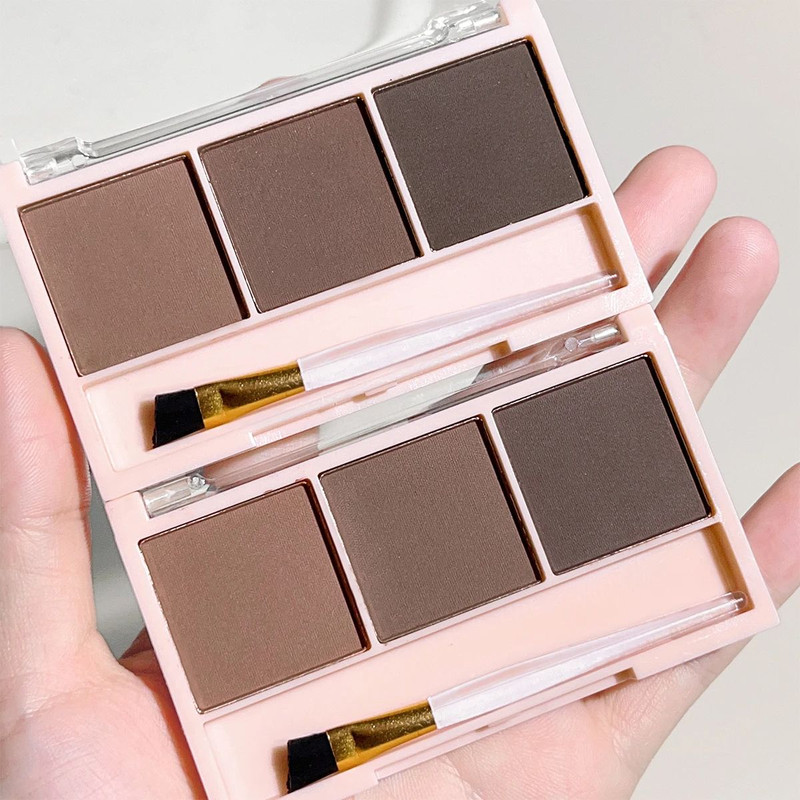 3Color Brow Powder Set With Brush  LongLasting Waterproof  NaturalLooking Eyebrow Makeup Kit For De 3