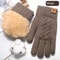 Men Women Knitted Thick Thermal Full Finger Gloves Winter Warm Wool Driving Gloves Touchscreen Mit 6
