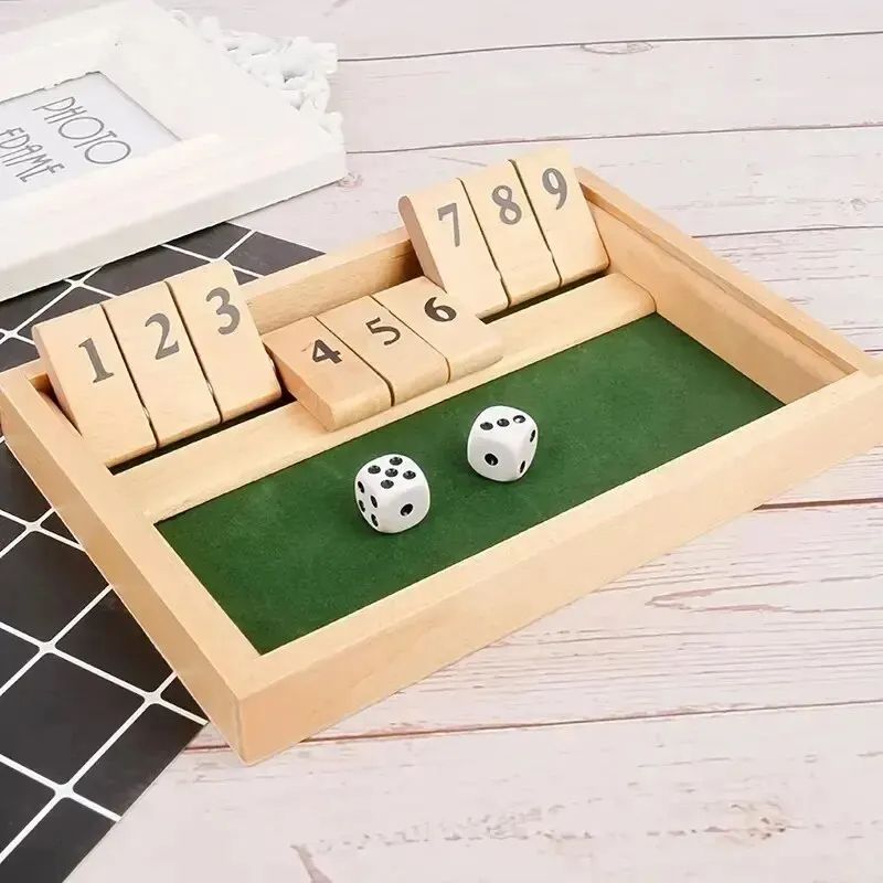 Deluxe Four Sided 10 Numbers Shut The Box Board Game  Dice Drinking Party Game For Adults Families  4