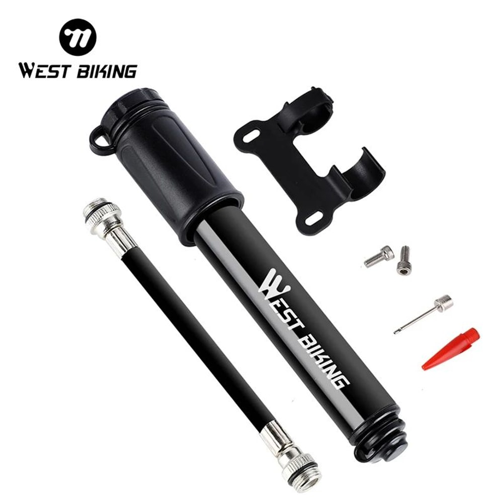 WEST BIKING 100Psi Mini Bike Pump Lightweight Aluminum Alloy Bicycle Hand Pump For Schrader Prest 0