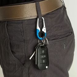 stainless steel keychain buckle for men heavy-duty key ring hook, outdoor carabiner clip for climbing, keyfob accessorie