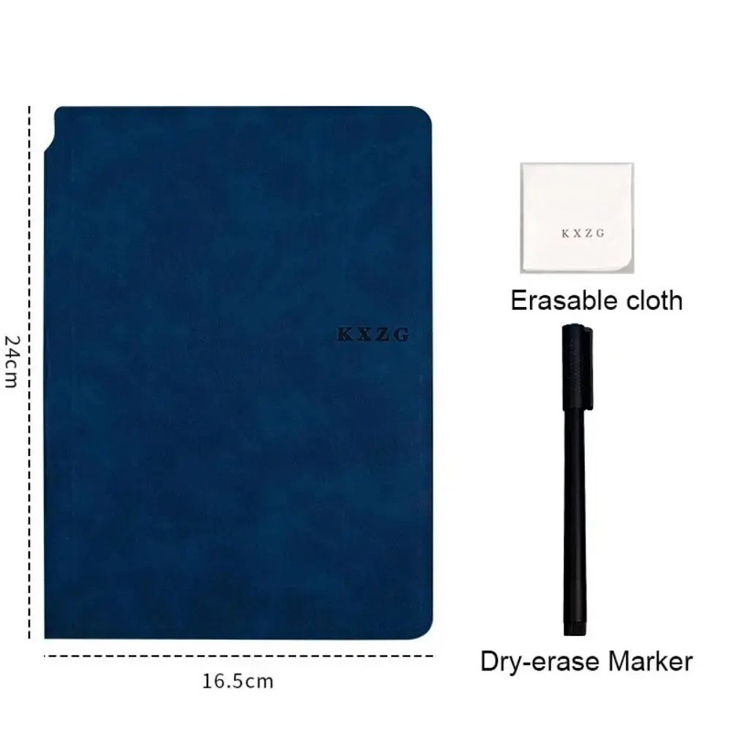 Reusable Whiteboard Notebook Set With Pen Erasing Cloth Leather Memo Pad Weekly Planner Portable St 2