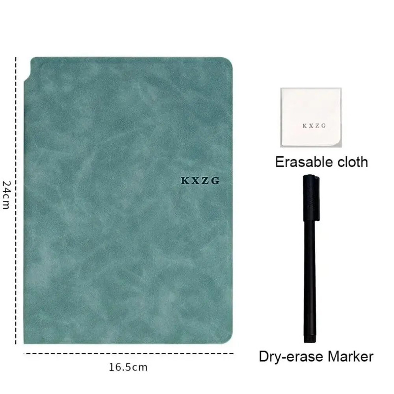 Reusable Whiteboard Notebook Set With Pen Erasing Cloth Leather Memo Pad Weekly Planner Portable St 3
