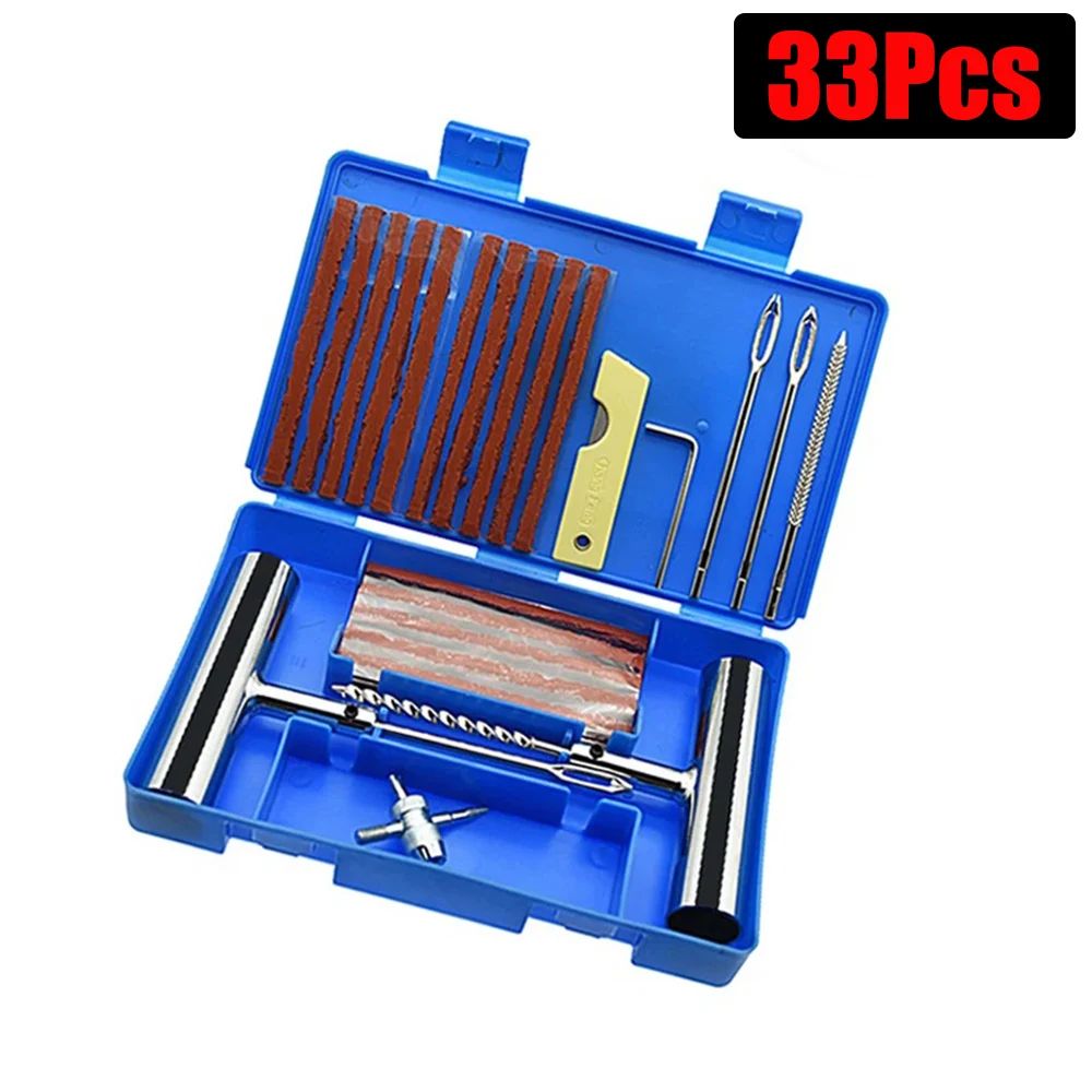 Heavy Duty Tubeless Tire Repair Kit Puncture Repair Tools For Auto Van Motorcycle Bike 6