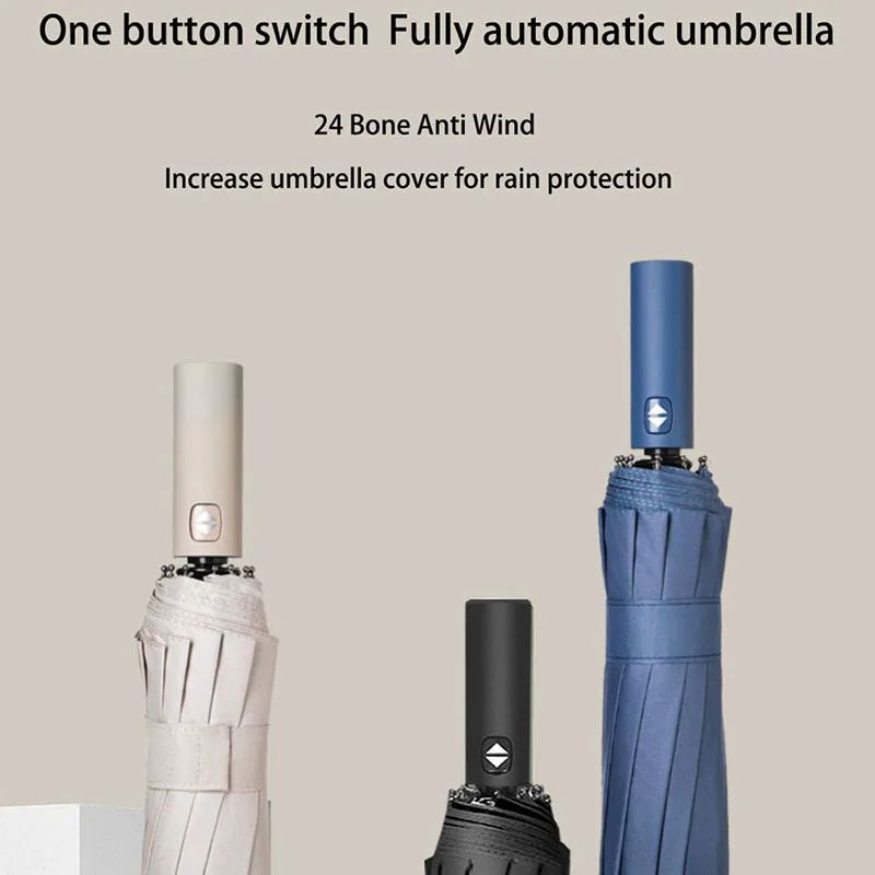 Reinforced Umbrella Men Business Strong Durable Wind Resistant Anti UV Sunscreen For Women 2