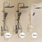Bathroom Shower Full Set Black White Gray Rain Pressurized Digital LED Hot Cold Faucet System 2