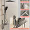 Bathroom Shower Full Set Black White Gray Rain Pressurized Digital LED Hot Cold Faucet System 7