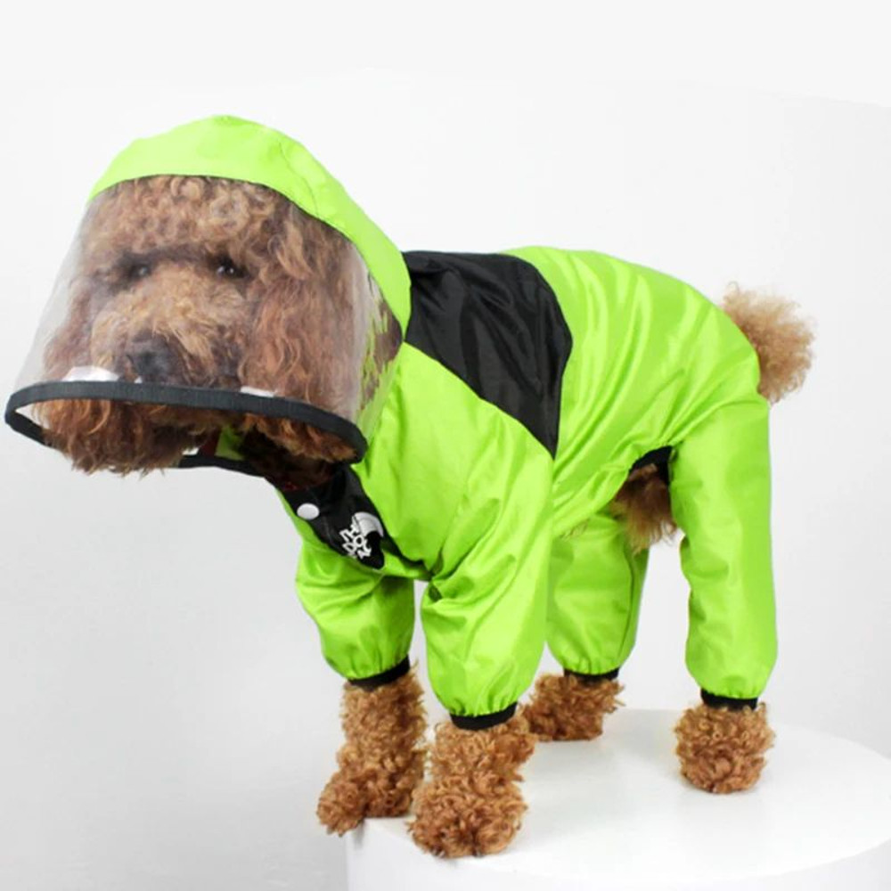 Waterproof Dog Raincoat Pet Jumpsuit With Dog Face Design WaterResistant Dog Jacket For Small Med 5