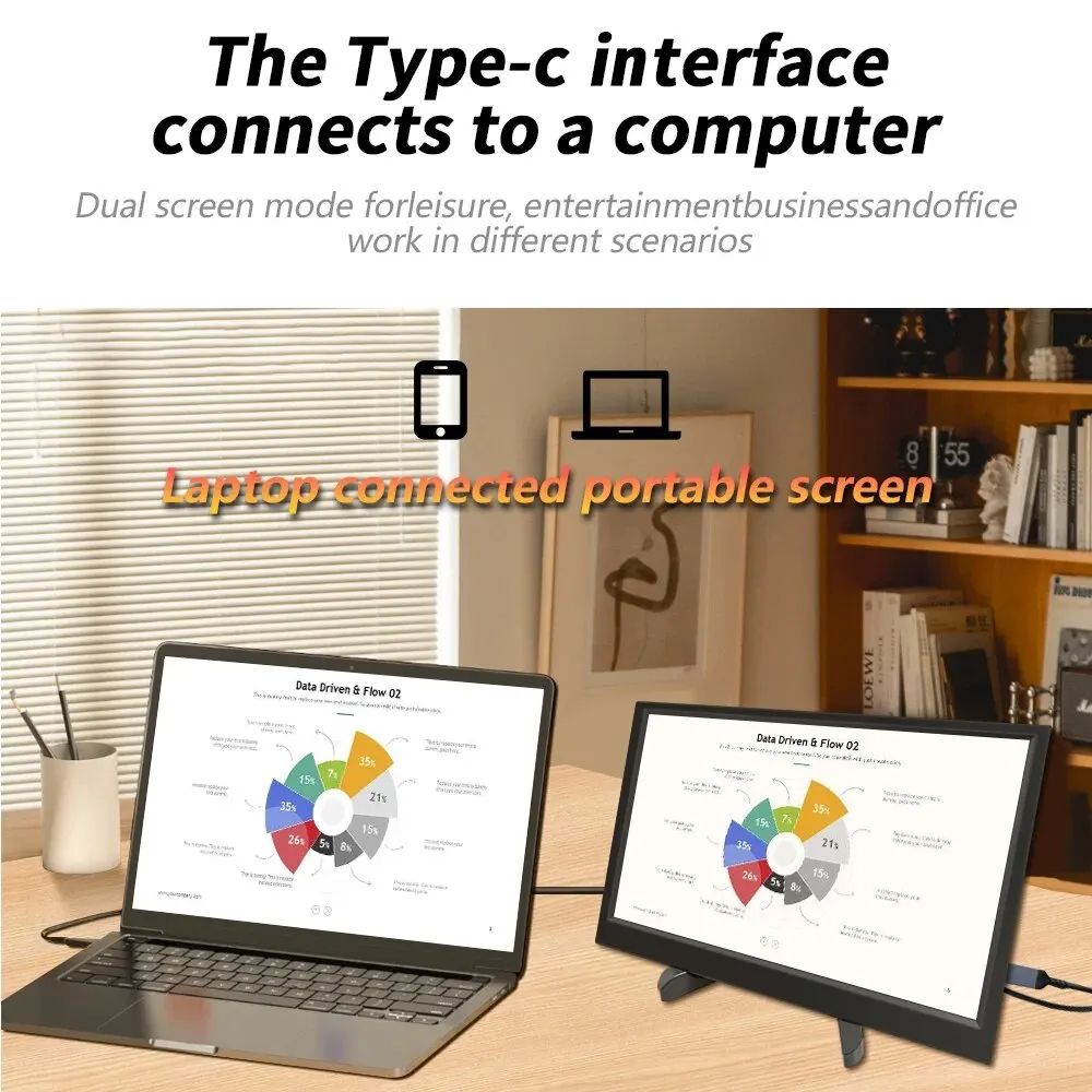 Portable Monitor Display Game Screen Type C For Laptop Mac Xbox PS5 PS4 Switch 4