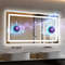 Bathroom Mirror Smart LED Vanity Mirror Wall Mounted With Bluetooth Digital Display Back Front Lit 0