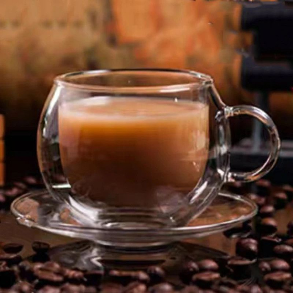 Heat Resistant Double Layer Glass Coffee Cup With Handle Transparent Borosilicate Water Tea Milk Ju 5