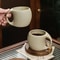 Vintage Ceramic Coffee Cup Saucer Modern Art Espresso Cup Set Couple Gift Office Mug Fine Tea Mug N 0