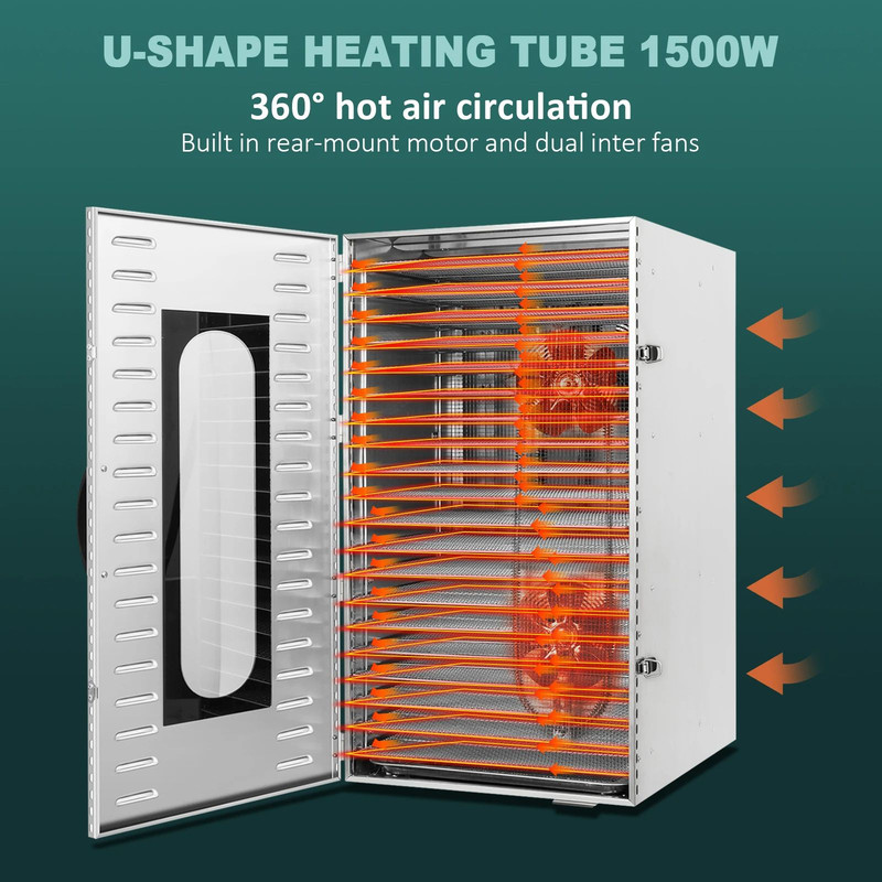 Stainless Steel Food Dehydrator Commercial Dehydrators Dryer For Fruit Meat Jerky Herbs Adjustable 2