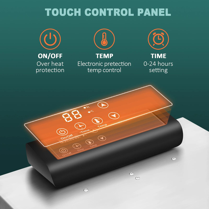 Stainless Steel Food Dehydrator Commercial Dehydrators Dryer For Fruit Meat Jerky Herbs Adjustable 3