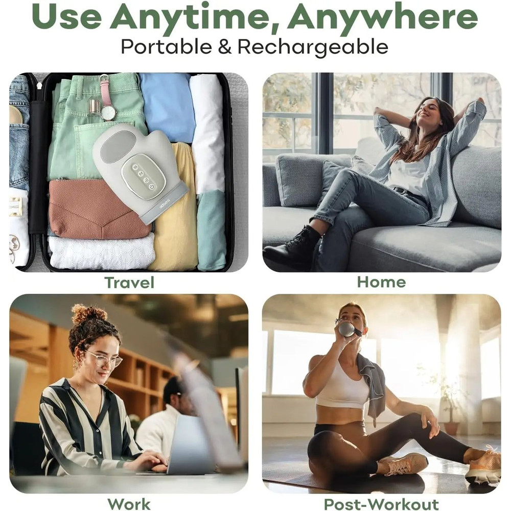 Hand Massager With Heat Compression Electric Finger Wrist Massager With Kneading Rollers Vibrating 3