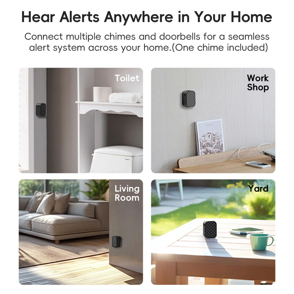 Dual Lens Video Doorbell WirelessBattery Wired Power 2K Resolution 2Way Audio Voice Changer AI Huma 3