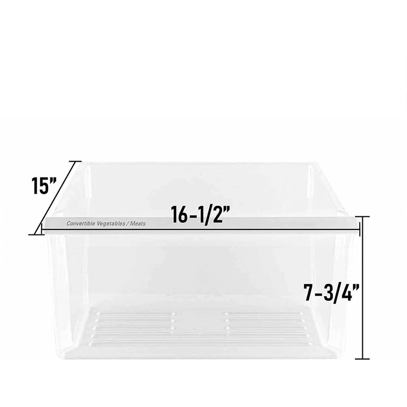 Lower Clear Crisper Pan Compatible With Whirlpool Refrigerator Replacement Vegetable Drawer Bin For 4