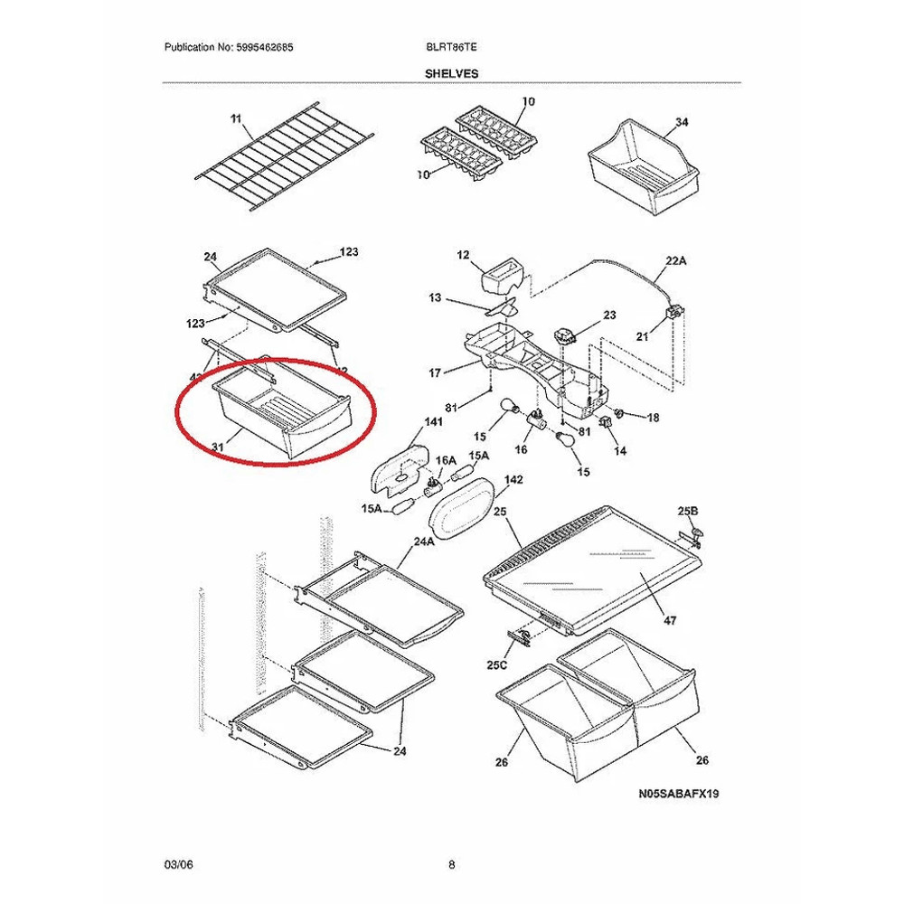Deli Drawer Compatible With Frigidaire Refrigerator Replacement Crisper Drawer Bin For Frigidaire E 5