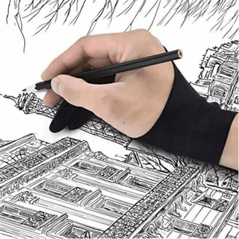 Premium Artist Two Finger Drawing Glove Anti Fouling Smudge Free Coverage For Graphic Tablets IPad 1