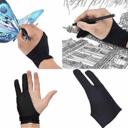 premium artist two finger drawing glove, anti fouling, smudge free coverage for graphic tablets, ipad & sketchpads