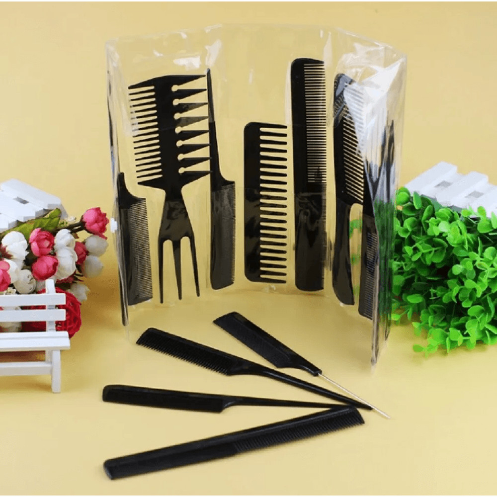 Black Salon Hair Styling Comb Kit Professional Barber Tools Hair Styling Essential 2