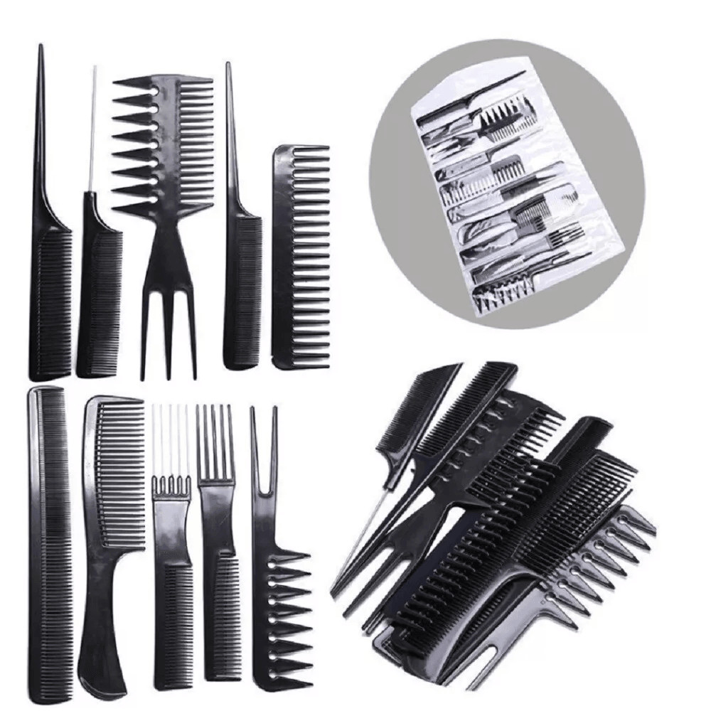 Black Salon Hair Styling Comb Kit Professional Barber Tools Hair Styling Essential 0