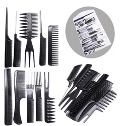 black salon hair styling comb kit, professional barber tools & hair styling essential