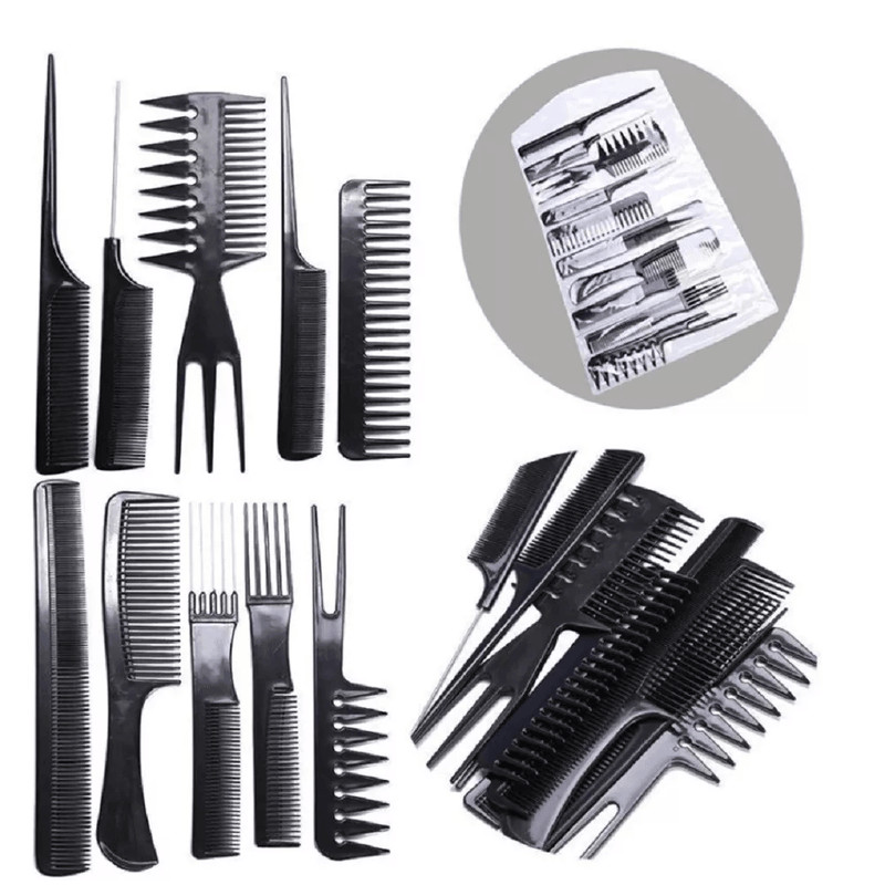 Black Salon Hair Styling Comb Kit Professional Barber Tools Hair Styling Essential 0