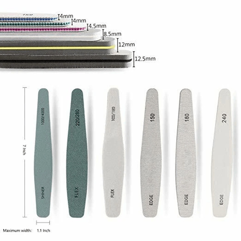 Pro Nail Files Set Double Sided Emery Boards Buffer Shiner Kit For Salon Home 2